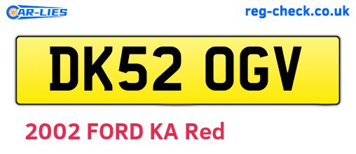 DK52OGV are the vehicle registration plates.