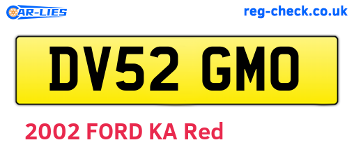 DV52GMO are the vehicle registration plates.