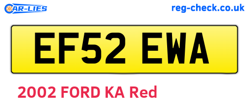 EF52EWA are the vehicle registration plates.