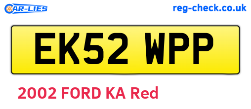 EK52WPP are the vehicle registration plates.