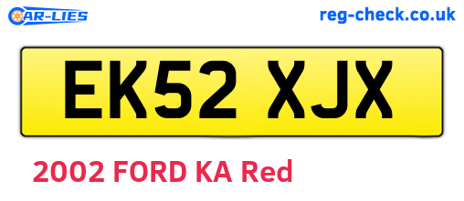 EK52XJX are the vehicle registration plates.
