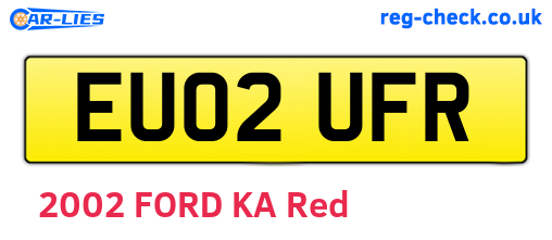 EU02UFR are the vehicle registration plates.