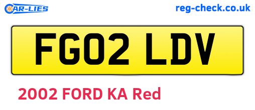 FG02LDV are the vehicle registration plates.
