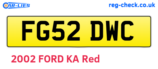 FG52DWC are the vehicle registration plates.