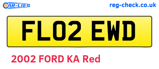 FL02EWD are the vehicle registration plates.