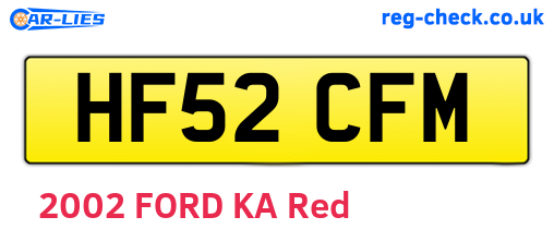 HF52CFM are the vehicle registration plates.