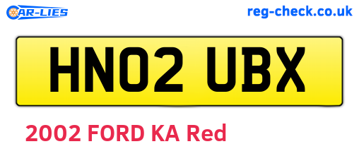 HN02UBX are the vehicle registration plates.