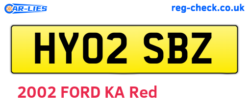 HY02SBZ are the vehicle registration plates.