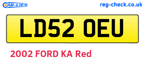 LD52OEU are the vehicle registration plates.