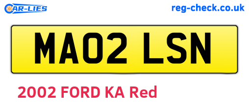 MA02LSN are the vehicle registration plates.