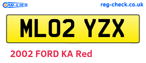 ML02YZX are the vehicle registration plates.
