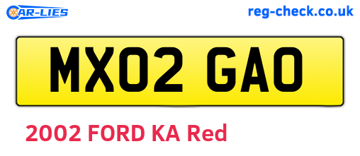 MX02GAO are the vehicle registration plates.