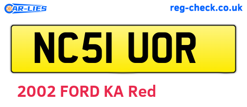 NC51UOR are the vehicle registration plates.