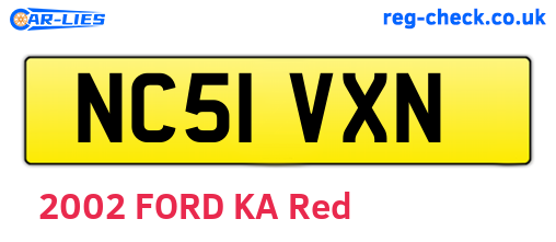NC51VXN are the vehicle registration plates.