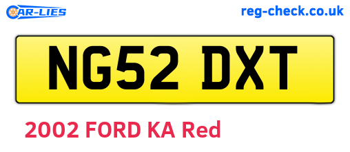 NG52DXT are the vehicle registration plates.