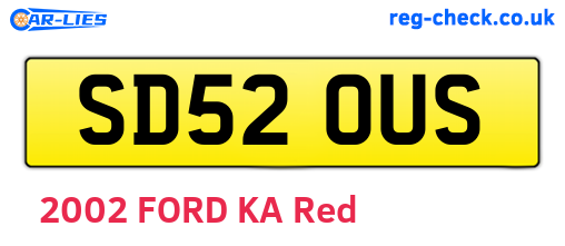 SD52OUS are the vehicle registration plates.