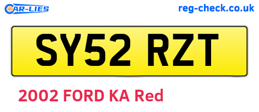 SY52RZT are the vehicle registration plates.