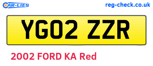 YG02ZZR are the vehicle registration plates.