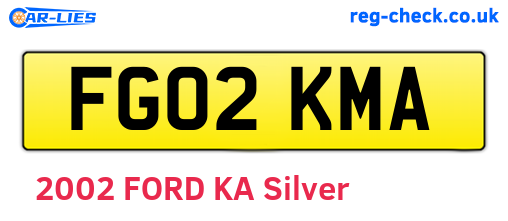 FG02KMA are the vehicle registration plates.