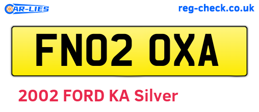 FN02OXA are the vehicle registration plates.