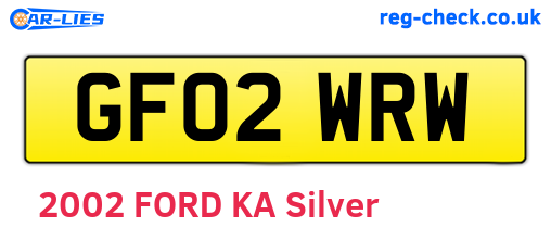 GF02WRW are the vehicle registration plates.