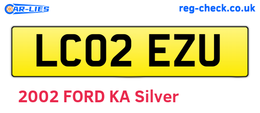 LC02EZU are the vehicle registration plates.