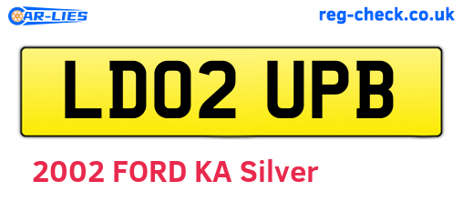 LD02UPB are the vehicle registration plates.