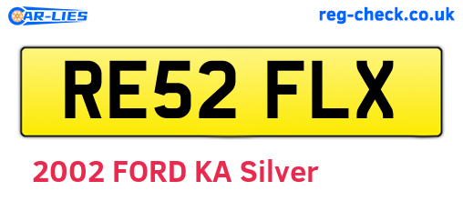 RE52FLX are the vehicle registration plates.