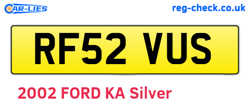 RF52VUS are the vehicle registration plates.