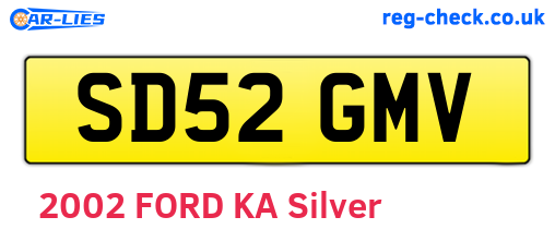 SD52GMV are the vehicle registration plates.
