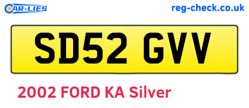 SD52GVV are the vehicle registration plates.