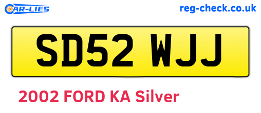 SD52WJJ are the vehicle registration plates.