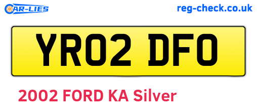 YR02DFO are the vehicle registration plates.