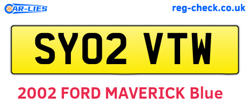 SY02VTW are the vehicle registration plates.