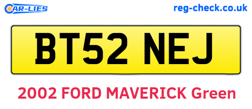 BT52NEJ are the vehicle registration plates.