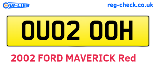 OU02OOH are the vehicle registration plates.