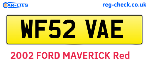 WF52VAE are the vehicle registration plates.