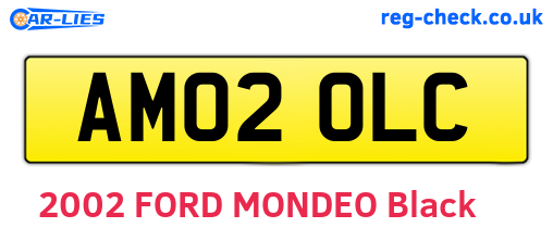 AM02OLC are the vehicle registration plates.