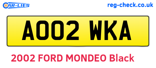 AO02WKA are the vehicle registration plates.