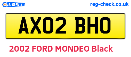 AX02BHO are the vehicle registration plates.