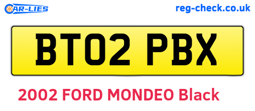 BT02PBX are the vehicle registration plates.