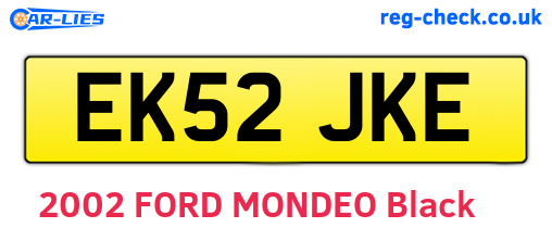EK52JKE are the vehicle registration plates.