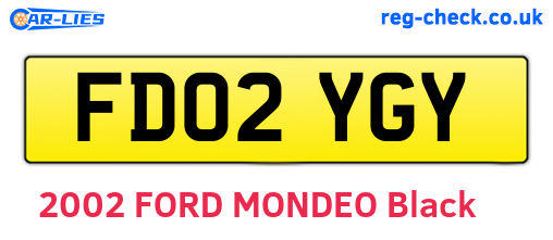 FD02YGY are the vehicle registration plates.