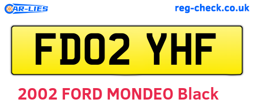 FD02YHF are the vehicle registration plates.