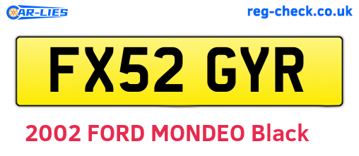 FX52GYR are the vehicle registration plates.