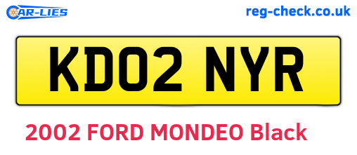KD02NYR are the vehicle registration plates.