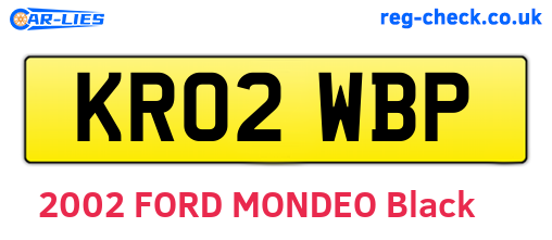KR02WBP are the vehicle registration plates.
