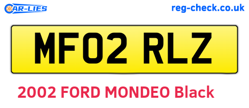 MF02RLZ are the vehicle registration plates.