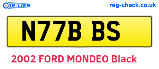 N77BBS are the vehicle registration plates.