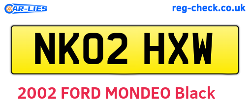 NK02HXW are the vehicle registration plates.
